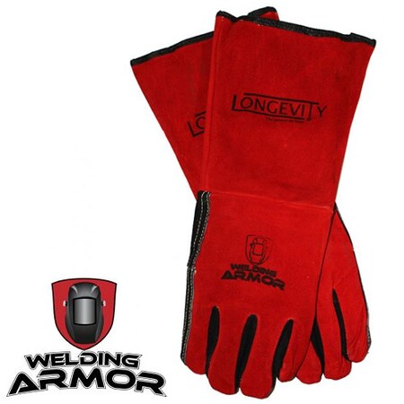 Longevity Welding Gloves, Leather, L, 1 PR 880469